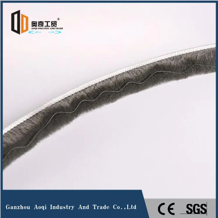 Customizable Plastic Mohair Weather Strip with Fin for Sliding Window Seal