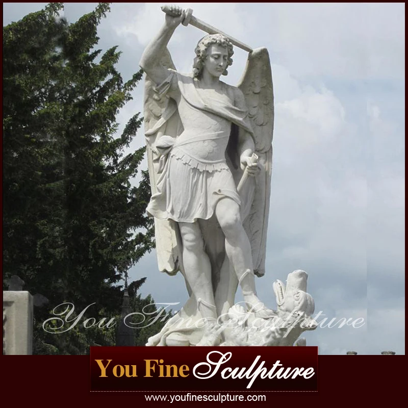 Life Size Archangel St Michael Marble Statue - Customizable