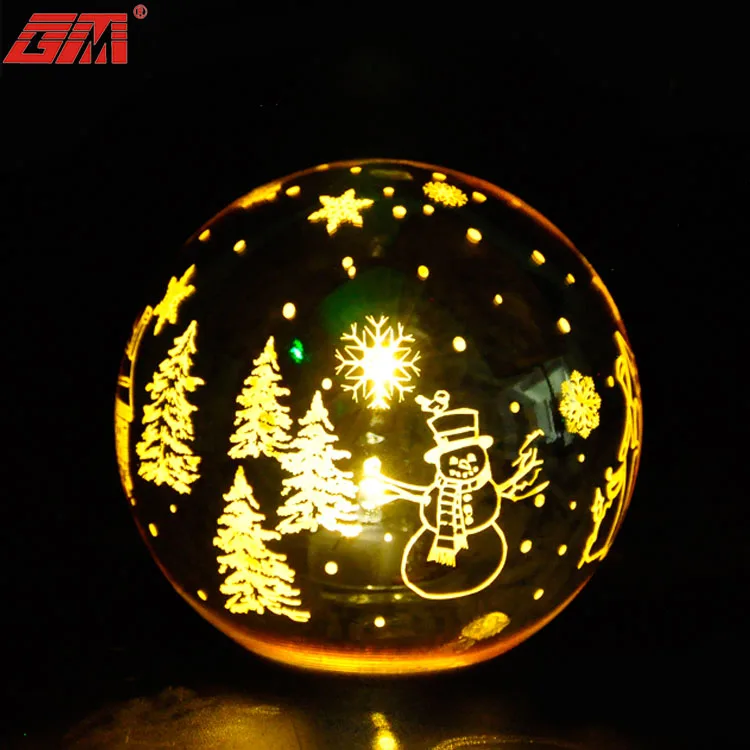 Wholesale handmade inside painted blowing led glass ball  for Christmas decoration