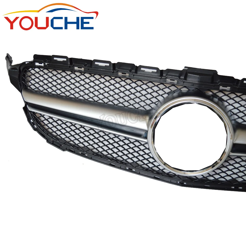 
AMG стиль передний бампер решетка капот для Mercedes Benz C class W205 sport edition 2015-2018 Серебряный ABS решетка 