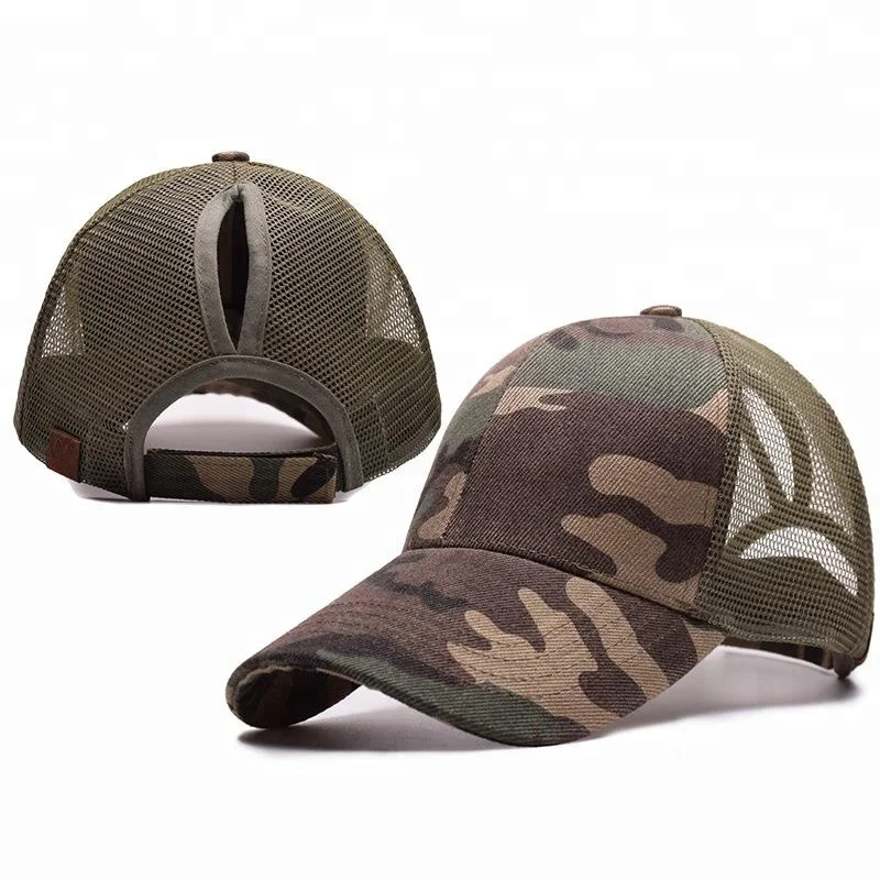 Women's camo hat with ponytail hole Clearance