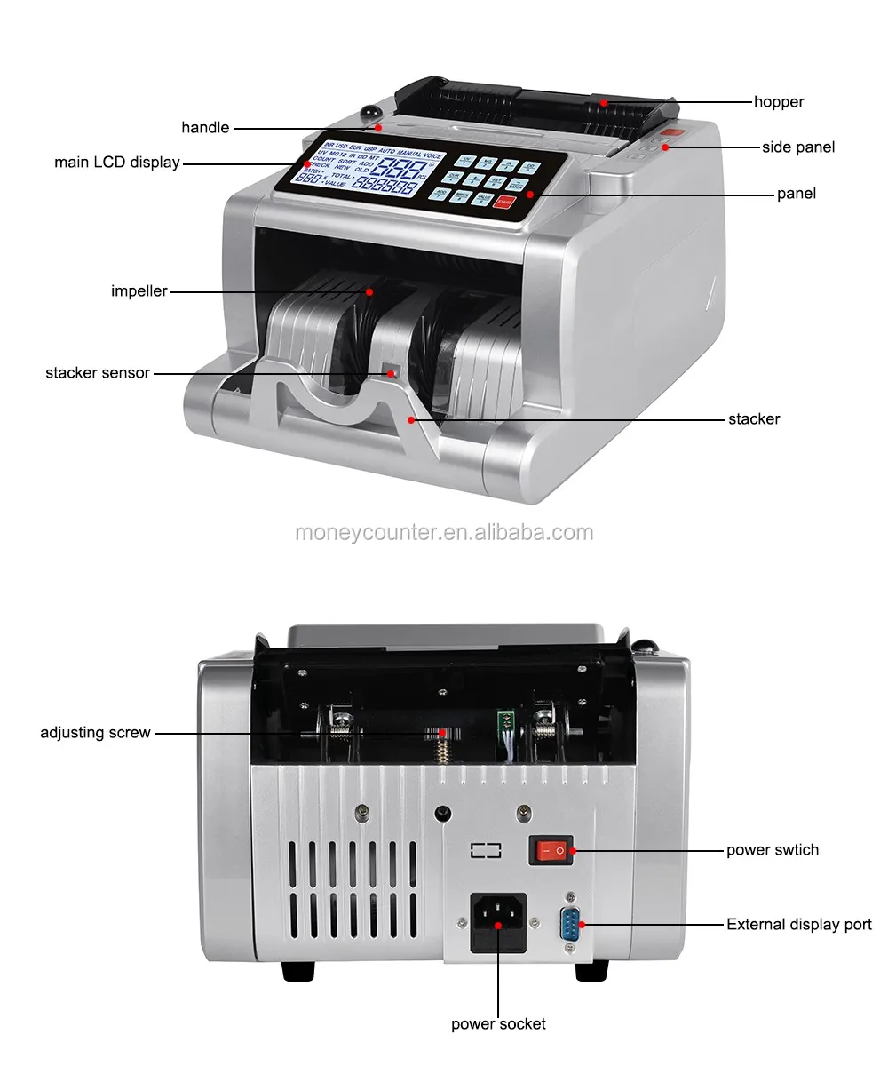 Machine Money Counter AL-5300 Clear Display Banknote Counting Machine UV/MG Money Counter Of Euro Usd