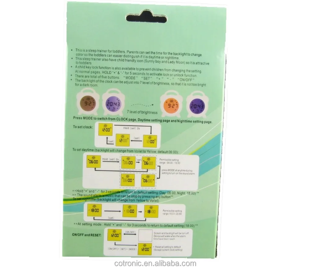 Детский тренажер для сна часы ночник с цветной симуляцией восхода