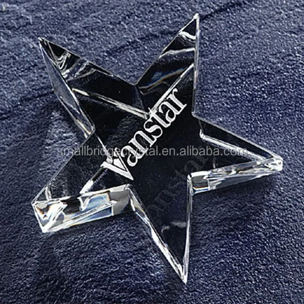 Laser engraved optical crystal star souvenir