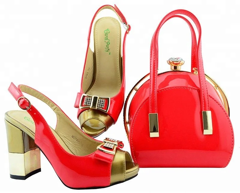 Doershow hot selling wine Shoes and Bags To Match Set Italy Party Pumps  Italian Matching Shoe and Bag Set for Party! HJL1-12