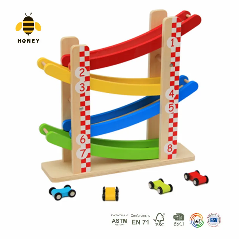 Juego de juegos de madera educativos para niños, juego de carreras