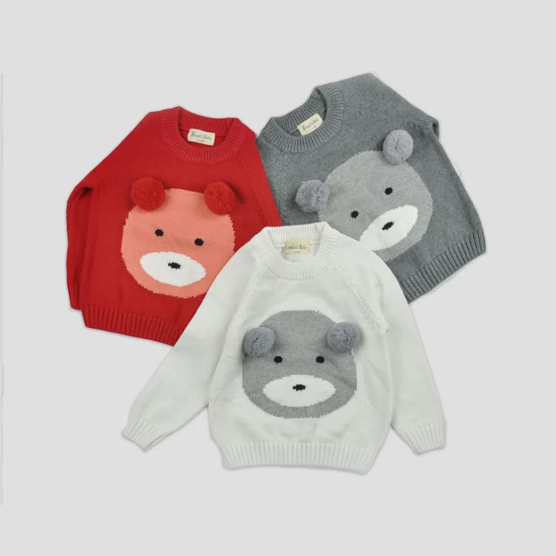 2017 новая осенняя одежда для новорожденных высокого качества с рисунком медведя шерстяной свитер дизайн