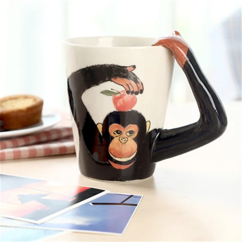Ponerine Tazze Da Caffè Con Manico 3D Porcellana Animali Tazza Carino