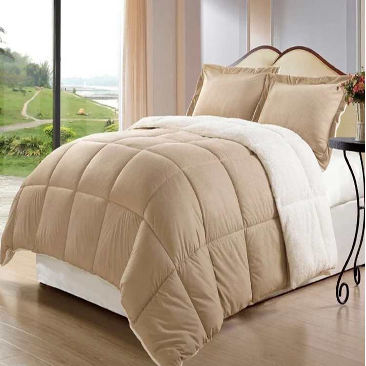 Custom Reversible Soft Queen Size Bedquilt Sets Fleece Duvet Winter Quality Comforter
