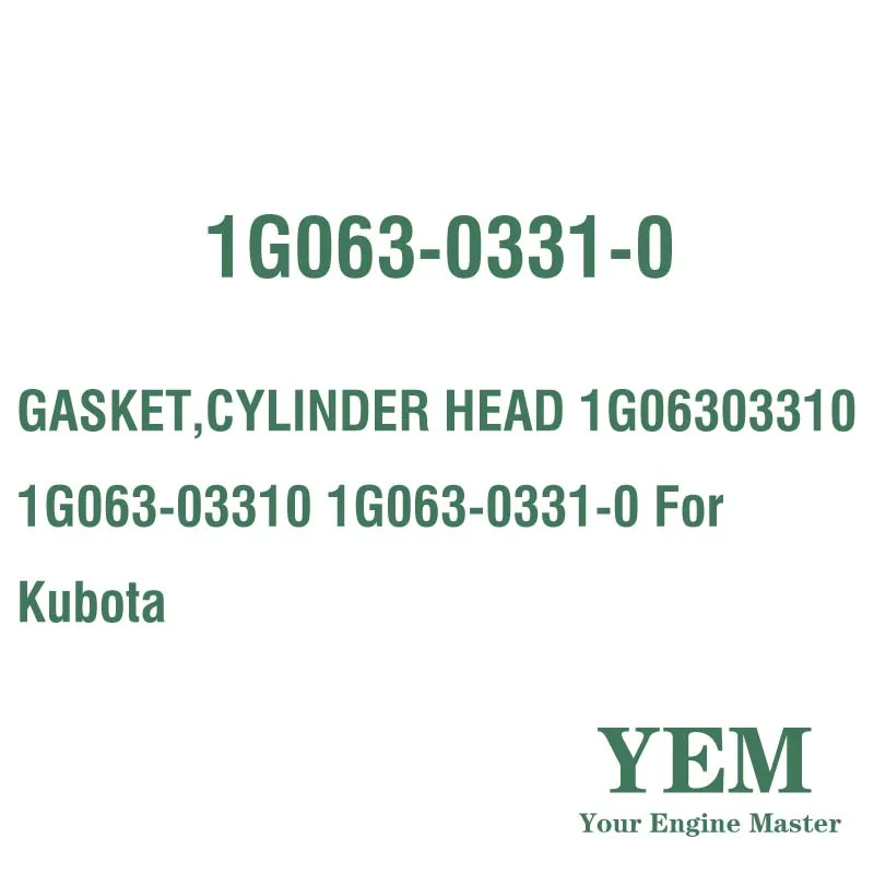 GASKET CYLINDER HEAD 1G06303310 1G063-03310 1G063-0331-0 for Kubota