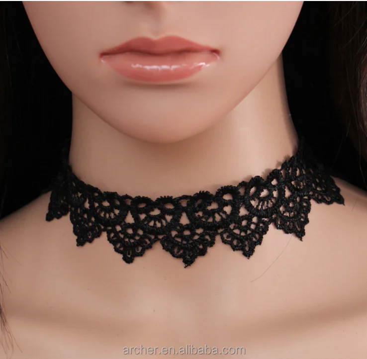 Black wide choker necklace discount