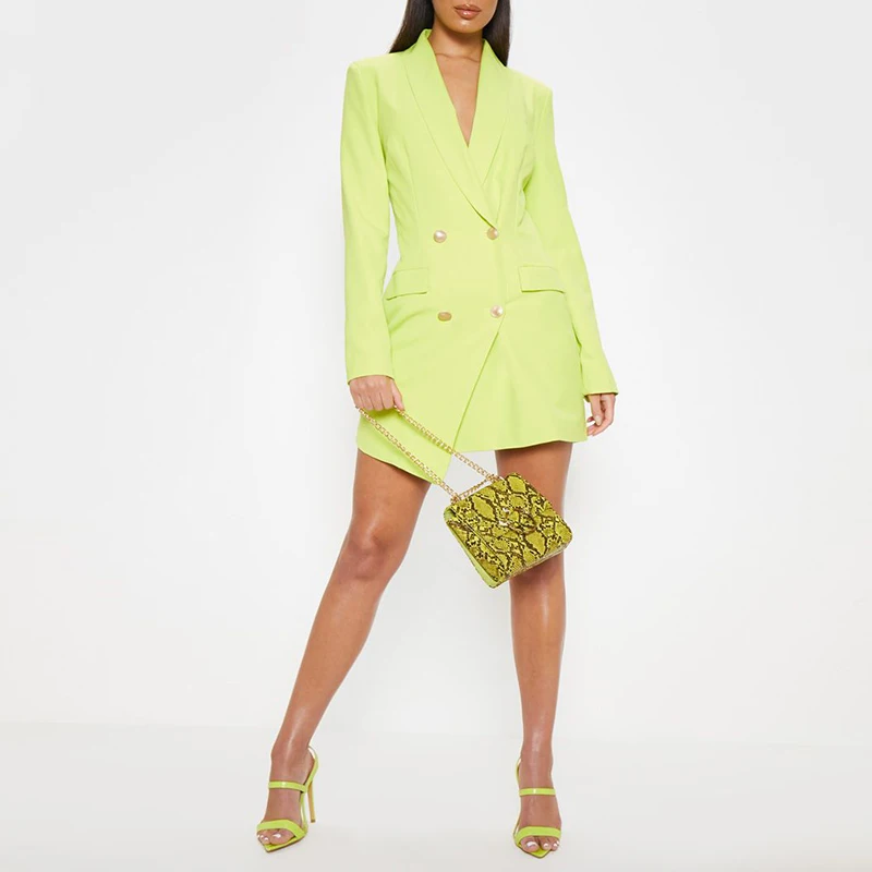 Lime Green Long Sleeve Gold Button Mini ...