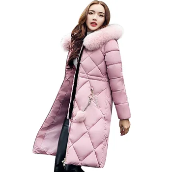 YQ45 winter coat thickened parka women stitching slim long winter coat down cotton ladies down parka down jacket women