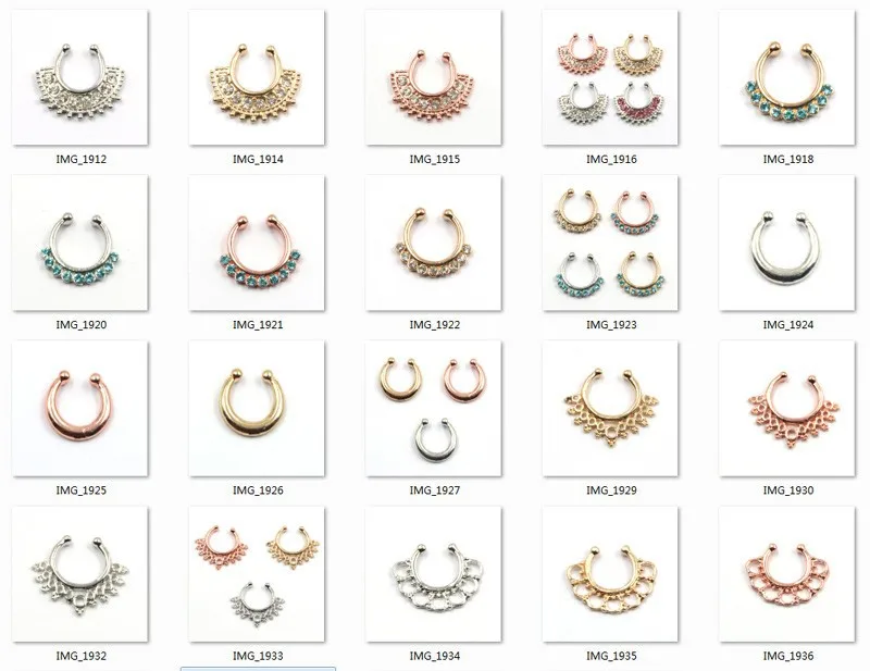2016 Hot Selling Fake Septum Pierced Hoop Nose Ring Faux nose ring ...