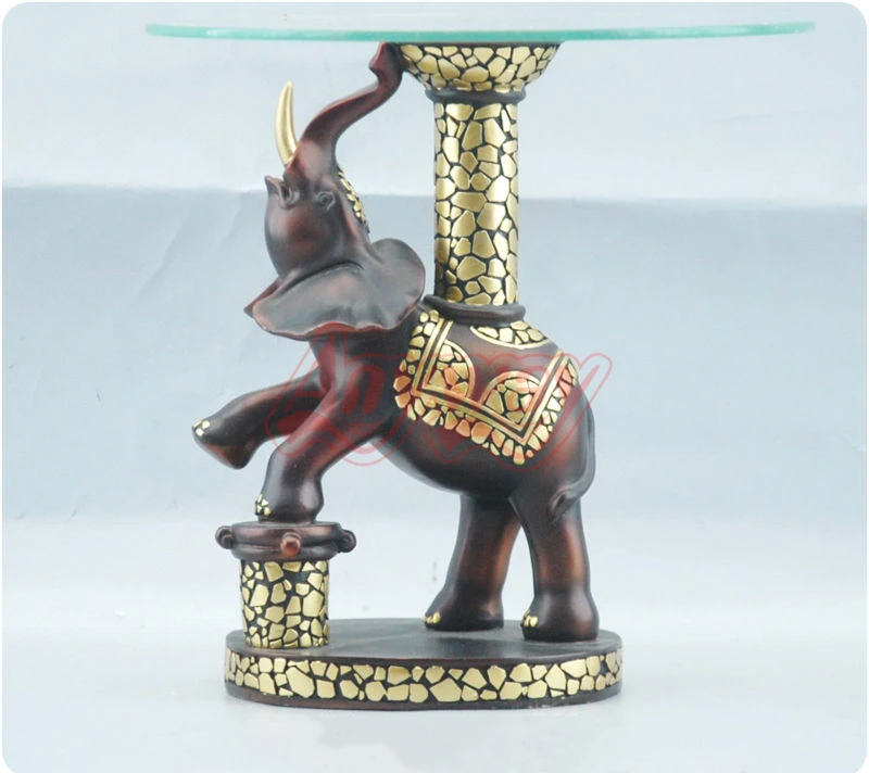 Elephant Base Coffee Table Indoor Ornament Tea Table