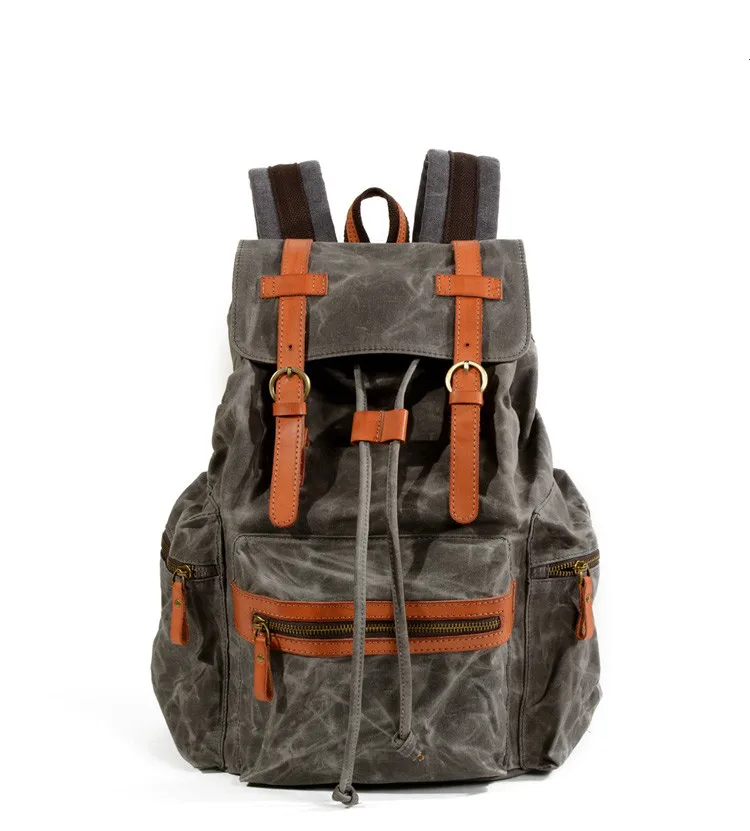 latest design vintage style hiking cotton outdoor leisure canvas rucksack for men bagpack bag