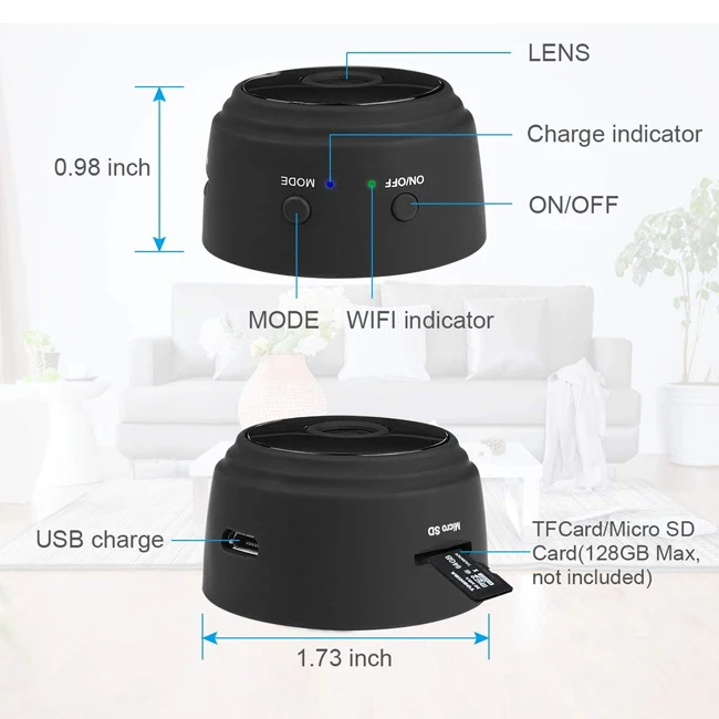 WIFI Wireless Remote Control  Camera HD 1080P Indoor Home Small Cam Security Cameras