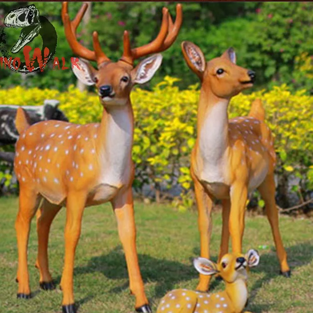 Golden Deer Statues with Light | Set Of 3 | Wall Decor