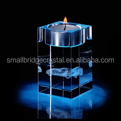 Crystal 3D design tea light candle holder