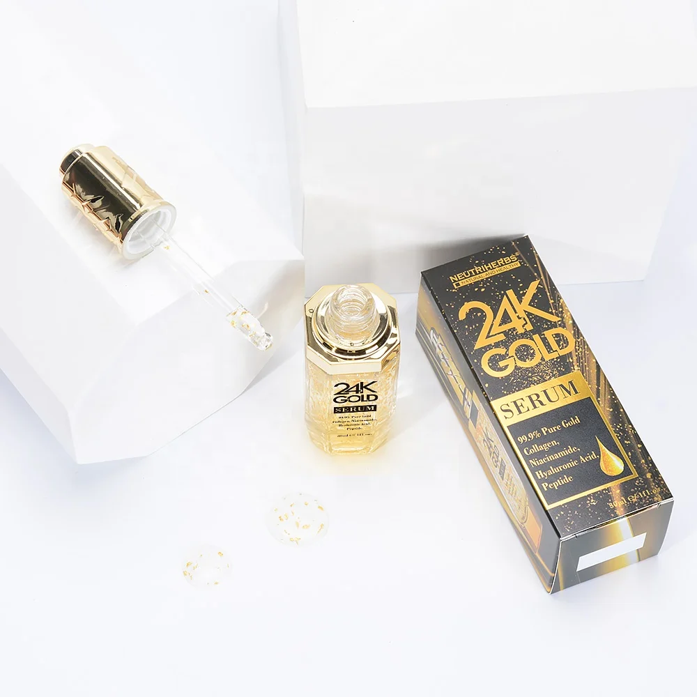 Korean Oem Instant Face Lift Anti Aging Private Label Collagen 24K Gold Serum