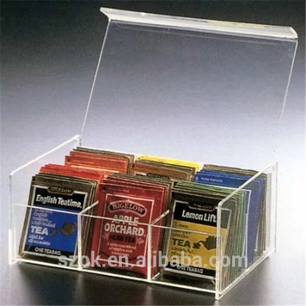 
 2015 новый продукт портативный акриловая чайный пакетик коробка с завода  
