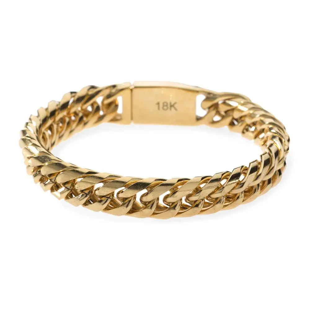 China Wholesale Men Italian Gold Bracelet For Men With Luxe Chains Gold Chains