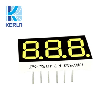 KRS 2351AW indoor graphics 0.25inch 7 segment led display 3 digits with white color