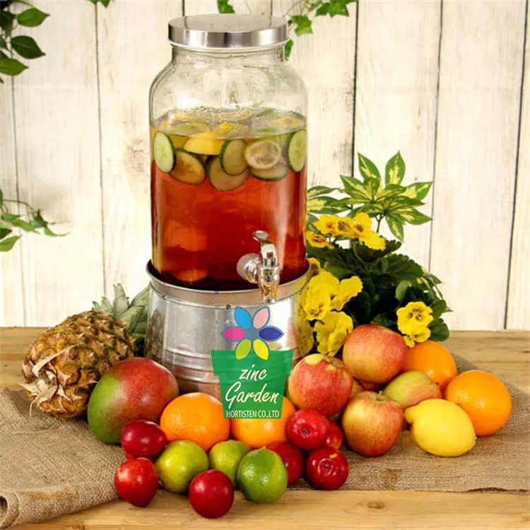 1 Gallon, Mason Jar Beverage Dispenser with Stand, Lid - Leak Free -  DANNY'S HOME GOODS