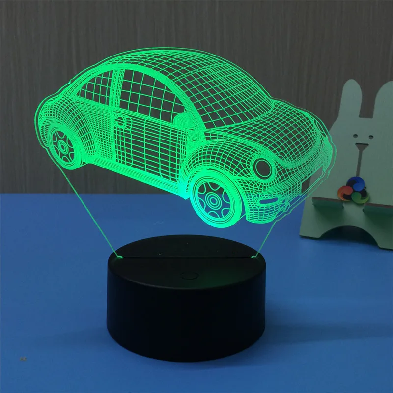 Lampada 3D LED A Illusioni Ottiche – 7 Colori Cambianti, Base USB, Disegno Acrilico Da 195 Mm