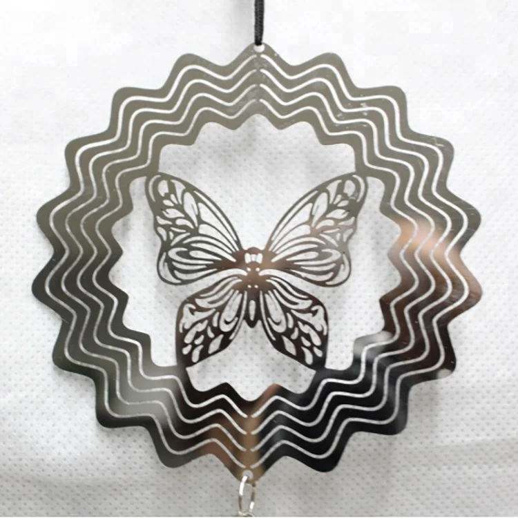 Big Hanging Chime butterfly Craft Metal Wind Spinner Parts