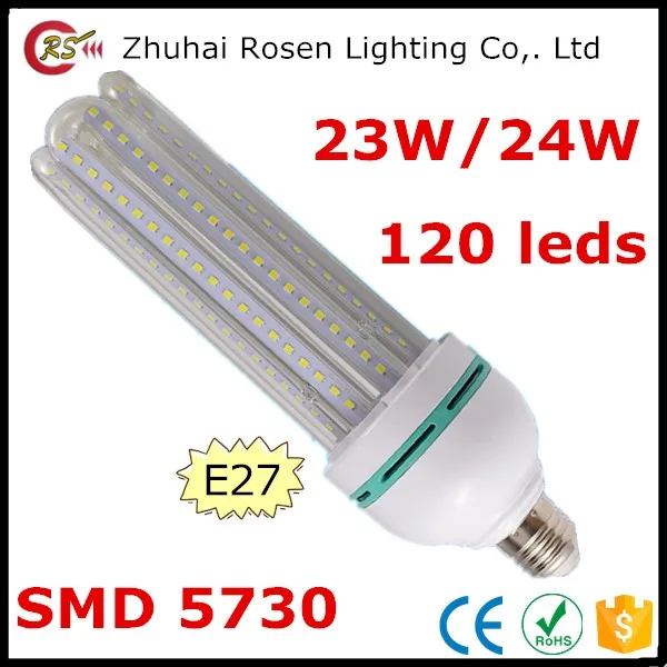 Светодиодная лампочка E27 SMD 5730 Энергосберегающая 120 светодиодов 4U 23 Вт 24 светодиодная энергосберегающая
