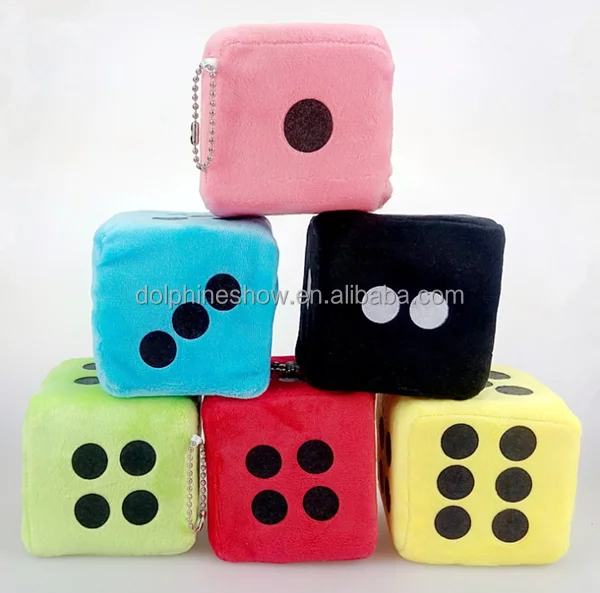 Pretty pink Car Hanging Fuzzy Foam Dice Set Wholesale Cheap Stuffed Soft Plush Toy Custom Dice