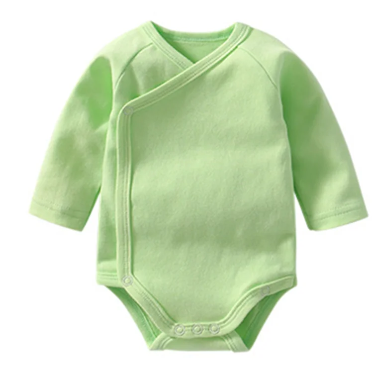 Оригинальный OEM-комбидресс с длинным рукавом, 100% хлопок, боди для новорожденных, боковое открытие, защита живота, детская одежда, комбинезон