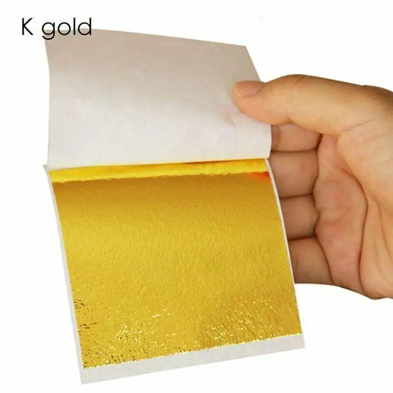 100 Sheets Silver OR Gold Leaf Gilding Paper Foil Art Crafts Design Cake Decor