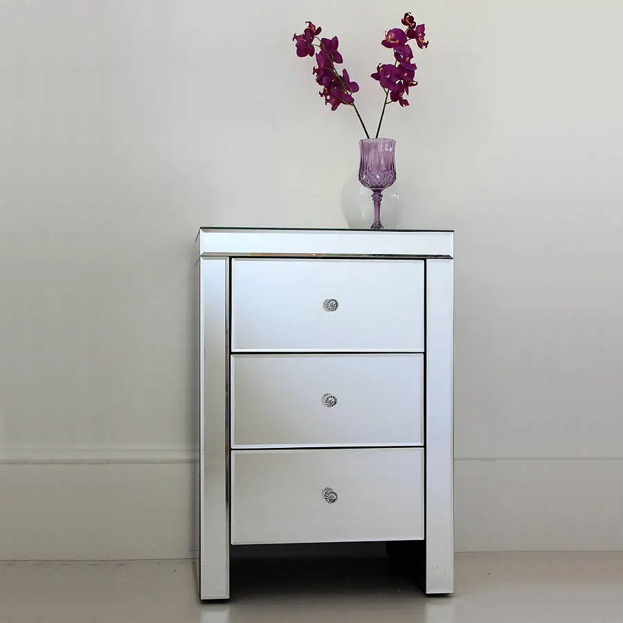 Mirror Bedroom Furniture Bedside Table With 3 Drawers Buy Nightstands Bedside Table Mirrored Furniture Product On Alibaba Com A bedside cabinet resembles a bedside table, but with drawers or a small cupboard door. alibaba