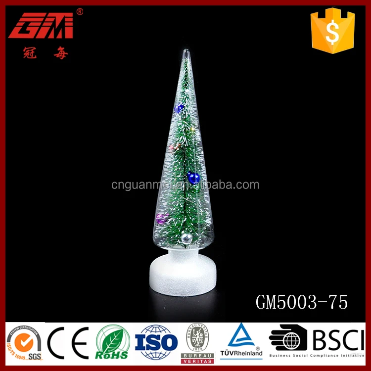 wholesale inside glass christmas tree stand decoration for sale christmas tree decoration item lighted glass tree details