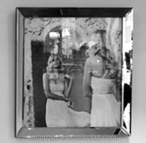 Modern Style Square Shape Beveled Mirror Picture Frame 7Pcs Photo Frame Combination for Family Photos Landscape