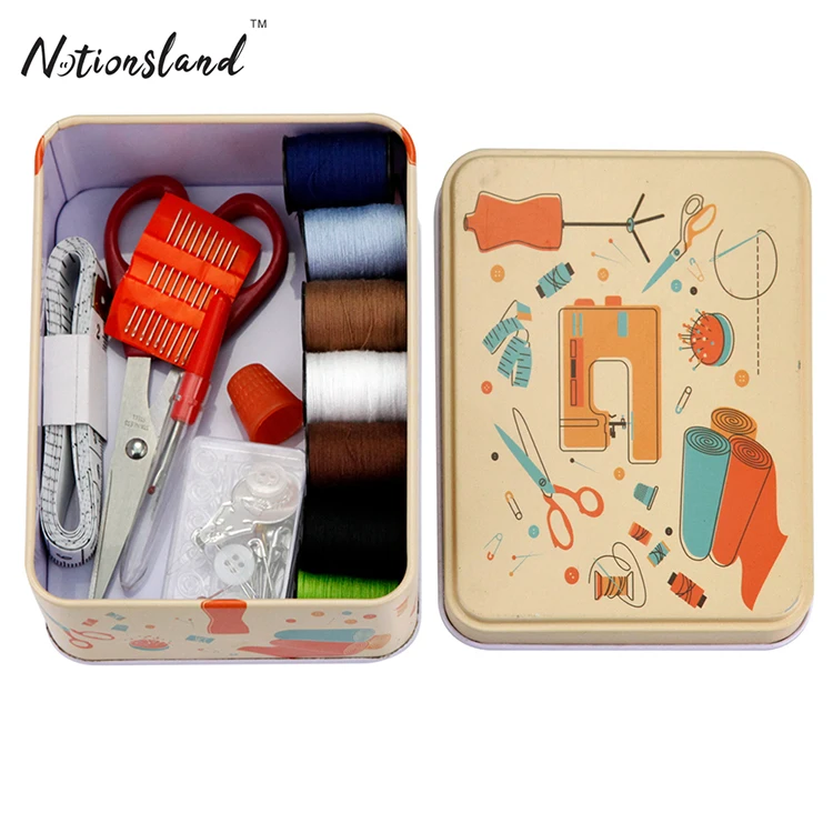 Cute Durable Travel Sewing Accessories Pattern Metal Tin Box Mini Sewing  Kit - Buy Metal Tin Box Mini Sewing Kit,Sewing Accessories Pattern Metal  Tin