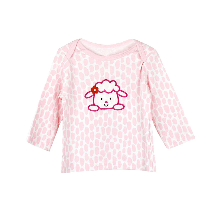 
 Оптовая продажа, одежда для малышей, 5 шт., с длинным рукавом, хлопок, Детская футболка  