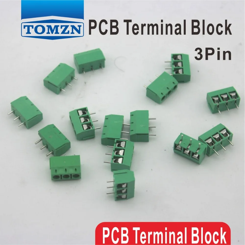 100Pcs Terminal Block Connector Pitch 5Mm 300V 10A 3 Pin Screw New Ic xi