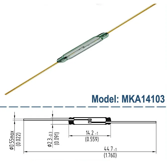 MKA14103 14MM 10W 0.5A normally opened glass magnetic reed switch sensor relay for electrical appliances with large inventory