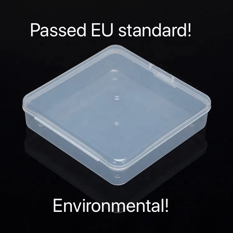 Custom Printing Clear Square Flip Top Flat Foldable Plastic Box