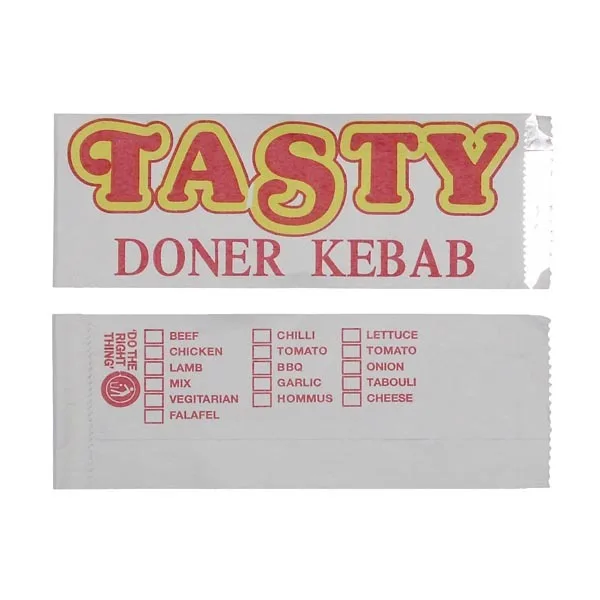 Kebab Packaging Bag Foiled Paper Bags For Take Away Food