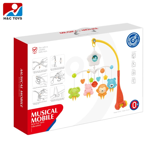 Высококачественный подвесной музыкальный мобиль для детской кроватки с проектором HC428012