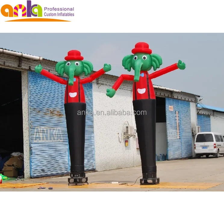 Sky Dancer Type Inflatable Dancing Two Legs Elephant Figures With Blower