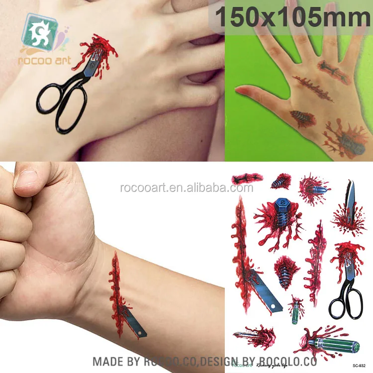 Sc932/funny Halloween Waterproof Horror Temporary Tattoos Sticker-fake Blood  Knife - Buy Funny Temporary Tattoo,Temporary Tattoos Sticker 2015,Temporary  Body Tattoo Sticker Product on 