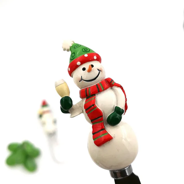 Color Box Packing Christmas Snowman 4 Pieces Cheese Knife Butter Knife Set Eco-Friendly