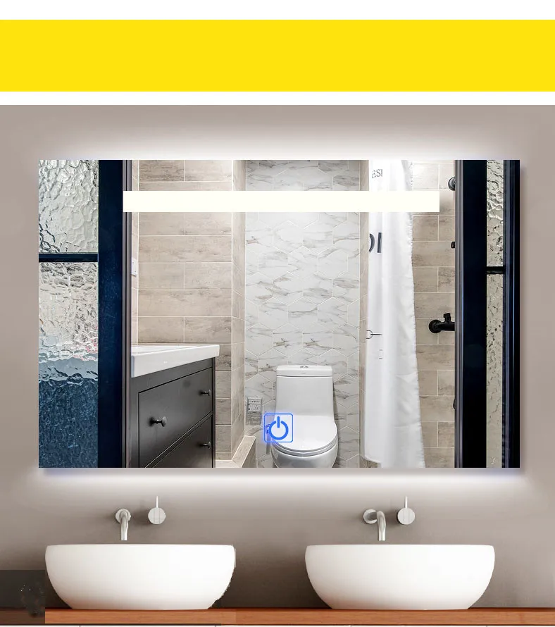 50*70 см запотевания с подсветкой с сенсорным управлением smart LED зеркало для ванной комнаты washingroom косметическое зеркало для макияжа