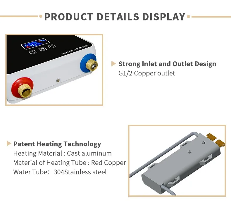 Fast Heating element Easy Installation Touch Control Kitchen Sink Thankless Geyser Water Heater Electric 220v