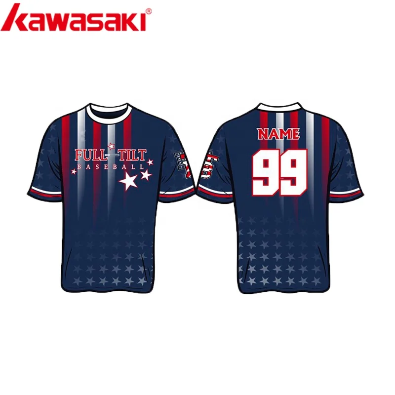 Source American flag sublimation printed white cheap mens slowpitch softball  jerseys on m.